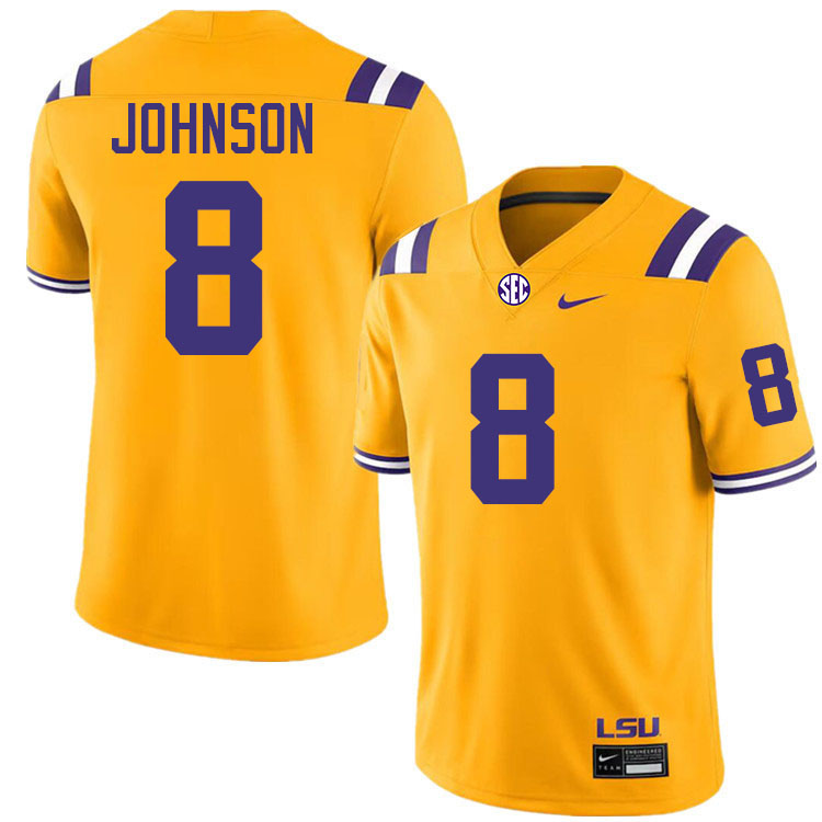 #8 Ju'Juan Johnson LSU Tigers Jersey,Louisiana State University Tigers Football Jersey-Gold